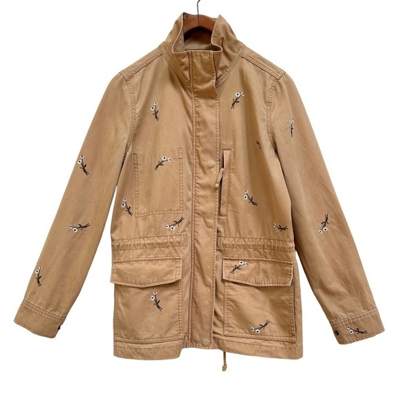 Madewell Embroidered Pessage Jacket Floral Military Style, Size Medium - Picture 5 of 16